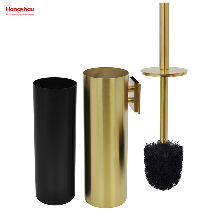 Pulverización de laca dorada Batio de acero inoxidable para el baño de acero inoxidable 304 Soporte de cepillo para el inodoro montado en la pared