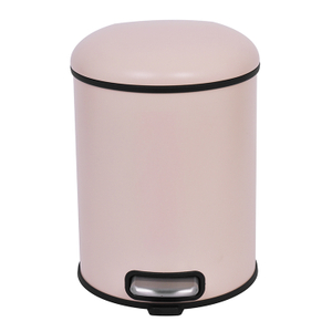 5L Bin de basura redonda de basura redonda de acero galvanizado para basura de la oficina de residuos de cocina puede colorido cubierta de polvo de pedal de pie de cierre silencioso