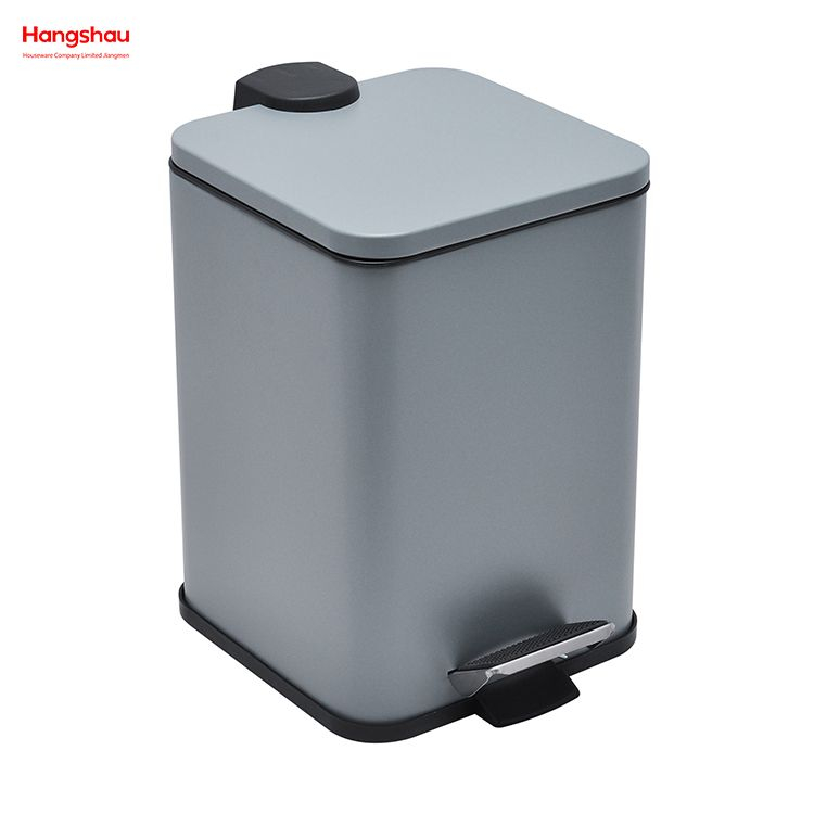 Bote de basura para baño cuadrado de 5L, cubo de basura de estilo moderno, cubo de basura con recubrimiento en polvo de metal, cubo de basura con Pedal para el hogar, cubos de basura para cubo de basura interior 