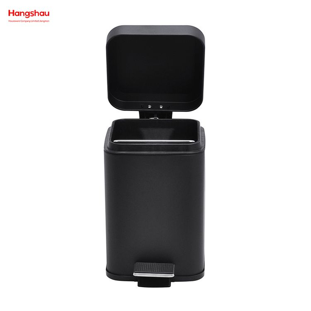 Bote de basura con pedal cuadrado de acero inoxidable de 3 litros con dispositivo de cierre suave Bote de basura de alta calidad con pedal para baño/dormitorio/oficina Bote de basura con pedal Bote de basura