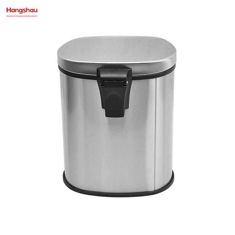 Cubo de basura con Pedal redondo S/S de 5L con dispositivo de Cierre Suave, cubo de basura de acero inoxidable para baño con Pedal, cubo de basura de Forma especial