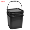 Cubo de agua para barbacoa para acampar al aire libre, cubo portátil, cubo de almacenamiento cuadrado de hierro, juego de playa, cubo de almacenamiento cuadrado de plástico, juegos de 3 piezas Cubo de carbón para barbacoa