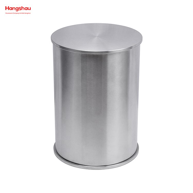 Contenedor de basura con pedal redondo de acero inoxidable de 10 l con pedal para baño Bote de basura de metal Bote de basura Contenedores de polvo Contenedor de basura con pedal para el hogar para bote de basura interior Pedal 