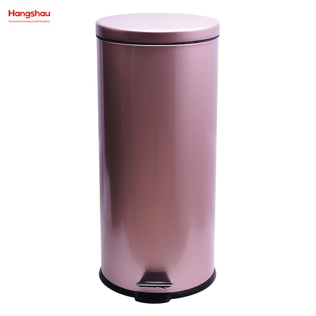 Cubo de basura de estilo moderno de Metal de 30L, tapa de cubo de basura con recubrimiento en polvo para cubo de basura interior, cubo de basura con Pedal a rayas para el hogar, cubo de basura para baño 