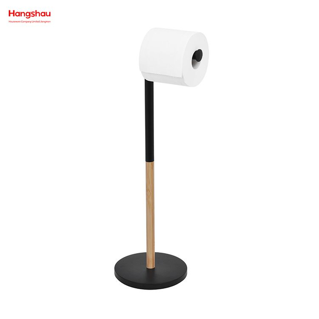 Soporte para pañuelos en forma de 7 con Base redonda de hierro, nuevo diseño, soporte para pañuelos segmentado de bambú y Metal