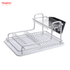 Soporte de aluminio de doble cubierta para cocina, estante para platos, portavasos, estante para platos de aleación, organizador para fregadero, bandeja de secado de Metal