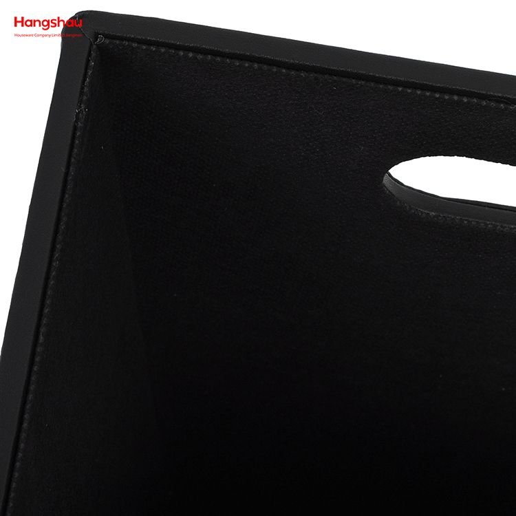 Bin de basura superior abierta de 16l cuadrado con capa de cuero