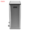 Hangsahu de 60 litros / 16 galones Rectangular manos libres de doble compartimento reciclaje de basura de basura de basura de cocina con tapa de cierre suave, acero inoxidable cepillado