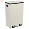 Bin de basura de cocina Reciclaje de dos compartimentos Pedal de residuos Bin 60L (30L+30L) Bin de reciclaje rectangular