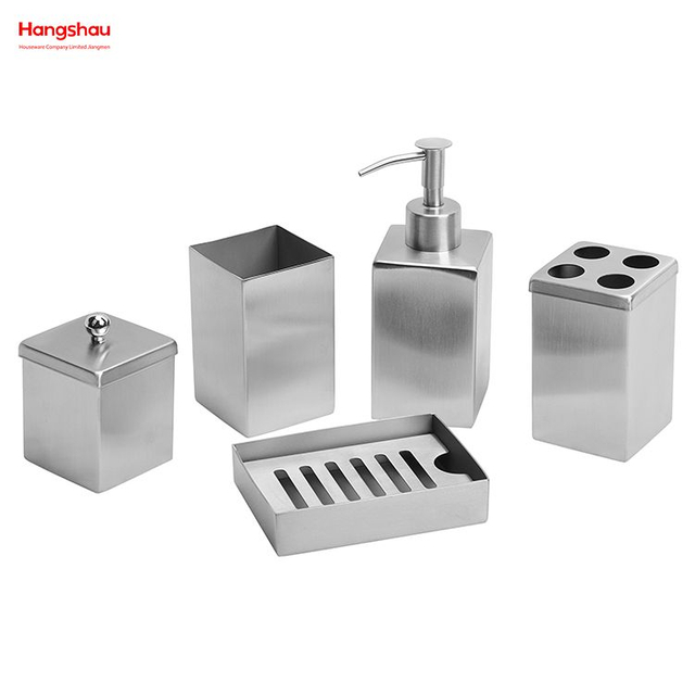 Accesorios de baño, conjunto de lujo, dispensador completo de botella de loción para baño de acero inoxidable, bomba de espuma, botella de jabón 