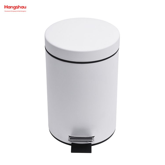 Contenedor de basura con pedal redondo de acero inoxidable de 3L, para dormitorio, hogar, pedal de plástico, cubos de basura, baño, cubo de basura simple, cubo de basura con pedal de oficina para cubo de basura interior Bote de basura pequeño 