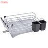Estante para platos de cocina Portavasos Estante para platos de aleación de aluminio sobre fregadero Organizador Soporte Estante para platos Encimera Secado de metal Estante para bandejas de plástico 