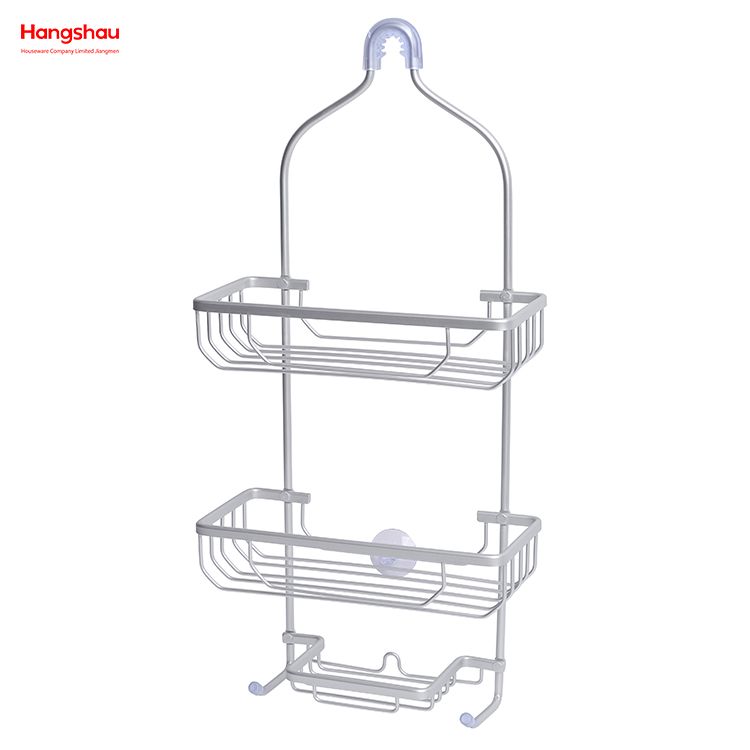 Accesorios de baño Carrito de ducha en aluminio Estante de baño Antióxido Durable Baño Percha de aluminio Montado en la pared Cesta colgante Montado en la pared 