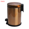 Hogar Baño Acero Inoxidable Cepillado Y Laca De Bronce Pulverización Contenedor De Basura Con Pedal De 3L Con Tapa Que Se Cierra Lenta Y Silencio Contenedor De Basura Redondo Contenedor De Basura