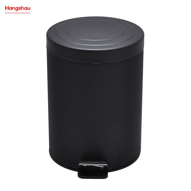 Cubo de basura de estilo moderno de metal redondo de 5L, cubo de basura con recubrimiento en polvo de PU PP, cubo de basura con Pedal para el hogar, cubos de basura para interior, cubo de basura para baño 