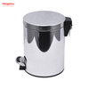 Contenedores de basura de cocina pulidos de 5L, cubo de basura de acero inoxidable para el hogar con Pedal redondo pulido para espejo de baño