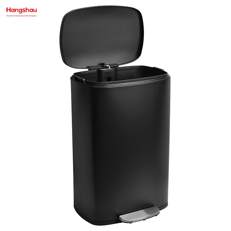 50L Vestíbulo de oficina Acero inoxidable para cocina Bote de basura Bote de basura Bote de basura Hoteles Cafetería Cubo de basura con pedal rectangular colorido personalizado Gran capacidad 