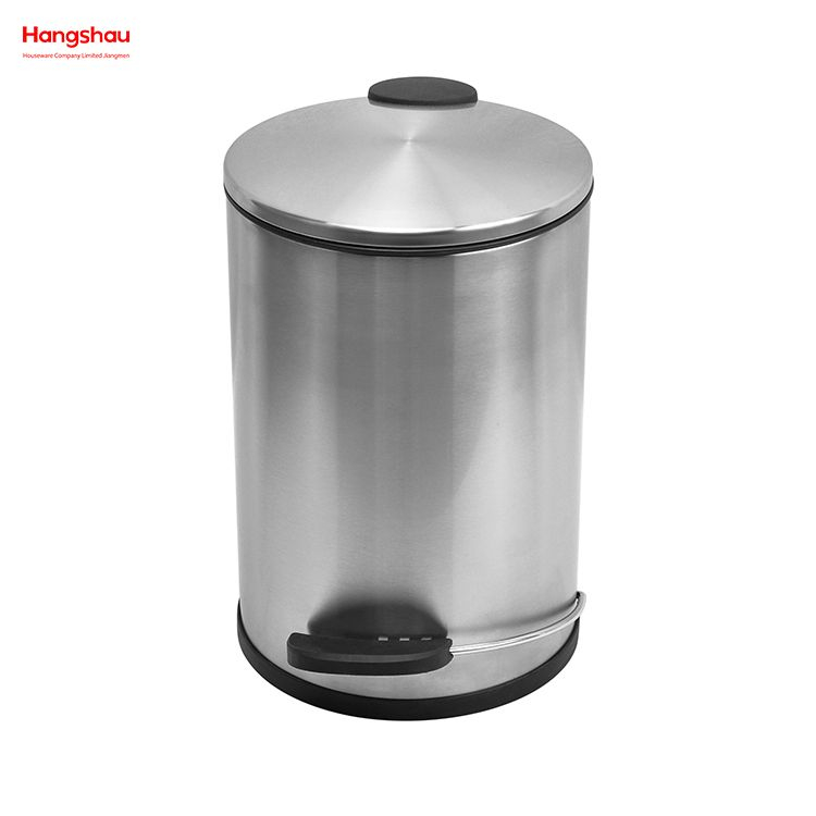 Bote de basura de metal para baño con diseño de patente de 7L Contenedor de basura de cocina de alimentos de acero inoxidable de alta calidad con pedal Bote de basura Contenedores de polvo Contenedor de basura con pedal para el hogar para bote de basura interior Pedal 