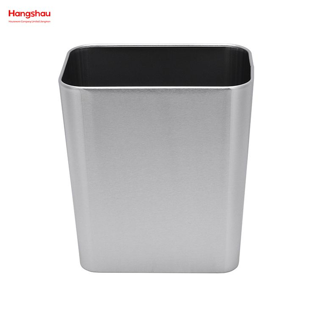 Papelera cuadrada de acero inoxidable de 6L, barra de cocina para el hogar, cubo de basura Simple con apertura sin tapa, cubo de basura con tapa abierta 