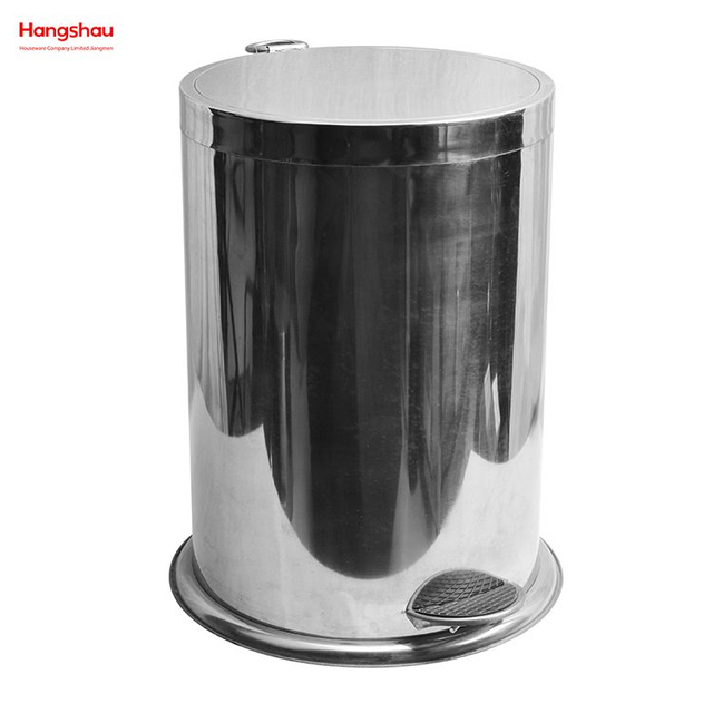 Bote de Basura Pulido de Acero Inoxidable Redondo para baño de 12 litros con Pedal Bote de Basura Hogar Cocina Espejo Forma de Pulido Bote de Basura de Cierre Suave Bote de Basura 