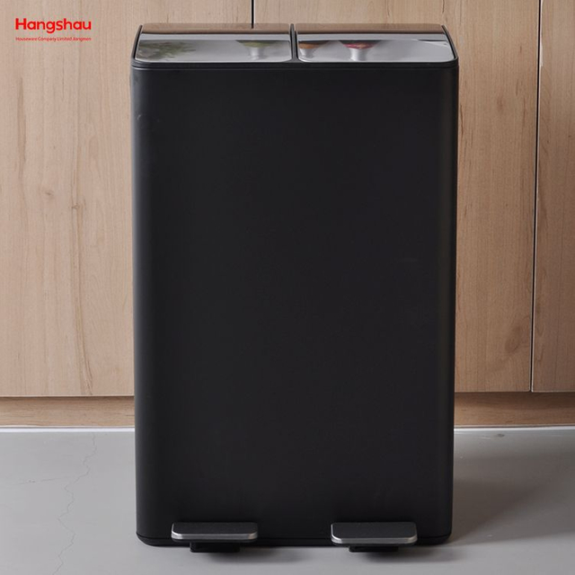 Bote de basura de acero inoxidable para exteriores, clasificación de basura de 60 litros, residuos de cocina