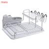 Soporte de aluminio de doble cubierta para cocina, estante para platos, portavasos, estante para platos de aleación, organizador para fregadero, bandeja de secado de Metal