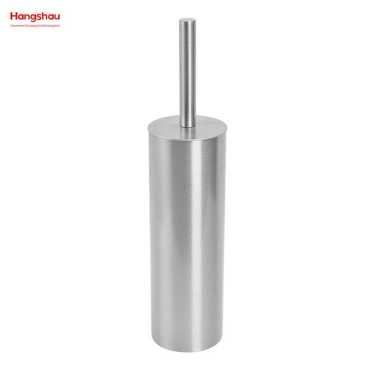 Escobilla de baño de pie de acero inoxidable barnizado brillante, inodoro de baño de Metal con soporte, juego de limpieza de cepillo de plástico 