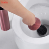 Escobilla de baño de pie de acero inoxidable barnizado brillante, inodoro de baño de Metal con soporte, juego de limpieza de cepillo de plástico 