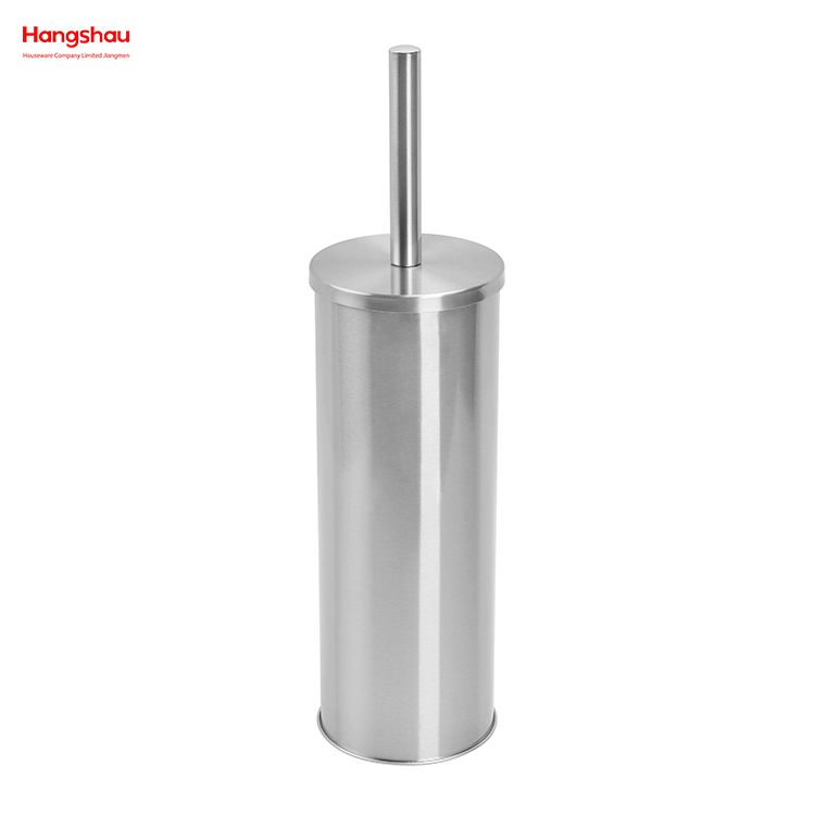 Escobilla de baño de pie de Metal con soporte, juego de limpieza de cepillo de plástico, inodoro de baño mate de acero inoxidable 