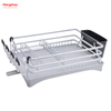 Estante para platos de cocina Portavasos Estante para platos de aleación de aluminio sobre fregadero Organizador Soporte Estante para platos Encimera Secado de metal Estante para bandejas de plástico 