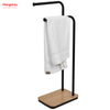 Estante de toallas de doble barra de hierro estante para toallas de baño de toallas de toalla de toalla de bambú de toallas de bambú