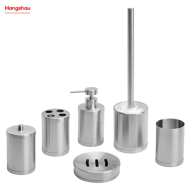 Juego de baño completo de acero inoxidable, accesorios de baño, dispensador de botella de loción de baño de lujo, bomba de espuma, botella de jabón, juego de accesorios de baño