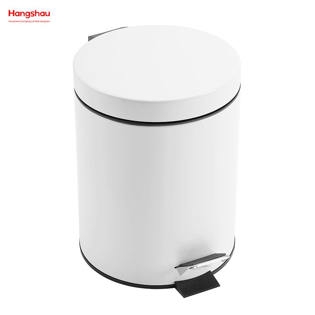 Cubo de basura con pedal con recubrimiento en polvo de metal para el hogar de 5L, cubos de basura para interior, cubo de basura de estilo moderno, cubo de basura de plástico para baño 