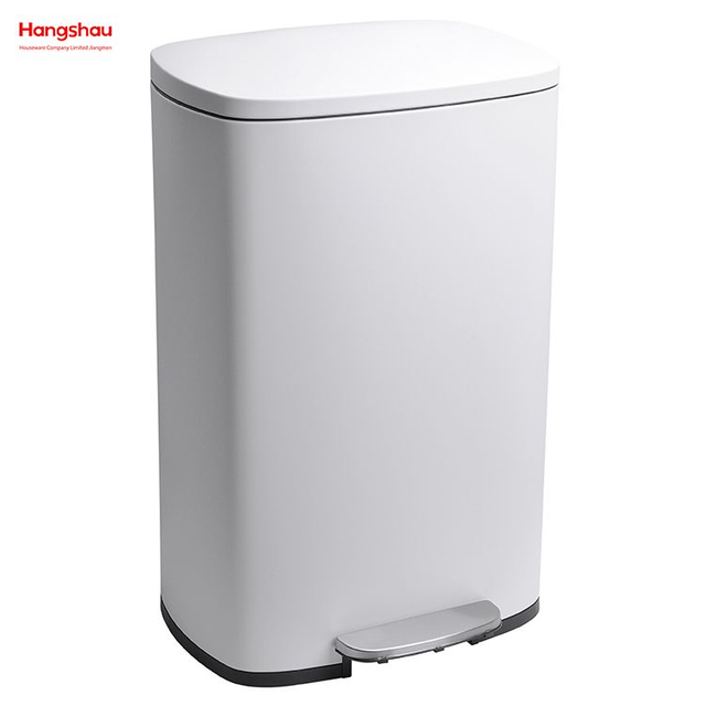 50L Hoteles Cafetería Cubo de basura con pedal rectangular colorido personalizado Vestíbulo de oficina de gran capacidad Contenedor de basura de basura de acero inoxidable para bote de basura de residuos de cocina 