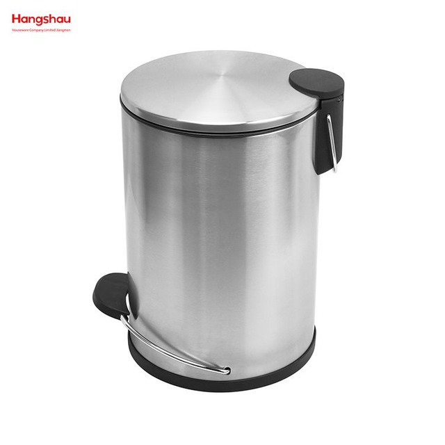 Bote de basura de metal para baño con diseño de patente de 7L Contenedor de basura de cocina de alimentos de acero inoxidable de alta calidad con pedal Bote de basura Contenedores de polvo Contenedor de basura con pedal para el hogar para bote de basura interior Pedal 