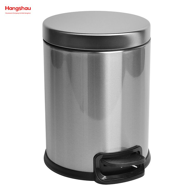 Cubo de Basura con Pedal de 3 litros de Acero Inoxidable para baño doméstico Mate con Antihuellas con Tapa que se Cierra Lenta y Silencio Cubo de Basura Redondo Cubo de Basura