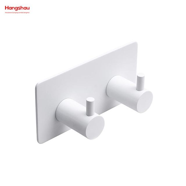Ganchos de metal para pared de baño, dos ganchos, gancho adhesivo de acero inoxidable, gancho adhesivo para colgar en la pared con cinta adhesiva doble 