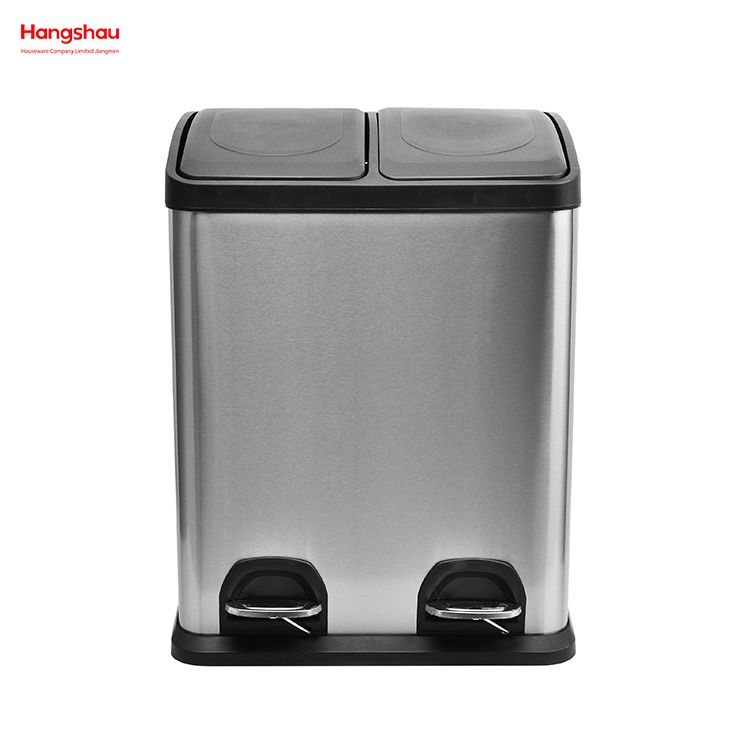 30L Cafetería Clasificación Contenedores De Basura Cocina Clasificación De Basura Residuos Exterior Acero Inoxidable Protección Del Medio Ambiente Clasificación Bote De Basura