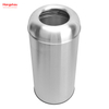 Contenedor de basura redondo con tapa abierta de acero inoxidable de 70 litros (con cubo interior) Contenedor de basura para jardín al aire libre cuadrado de hotel Bote de basura Contenedor de basura con tapa abierta emergente negro