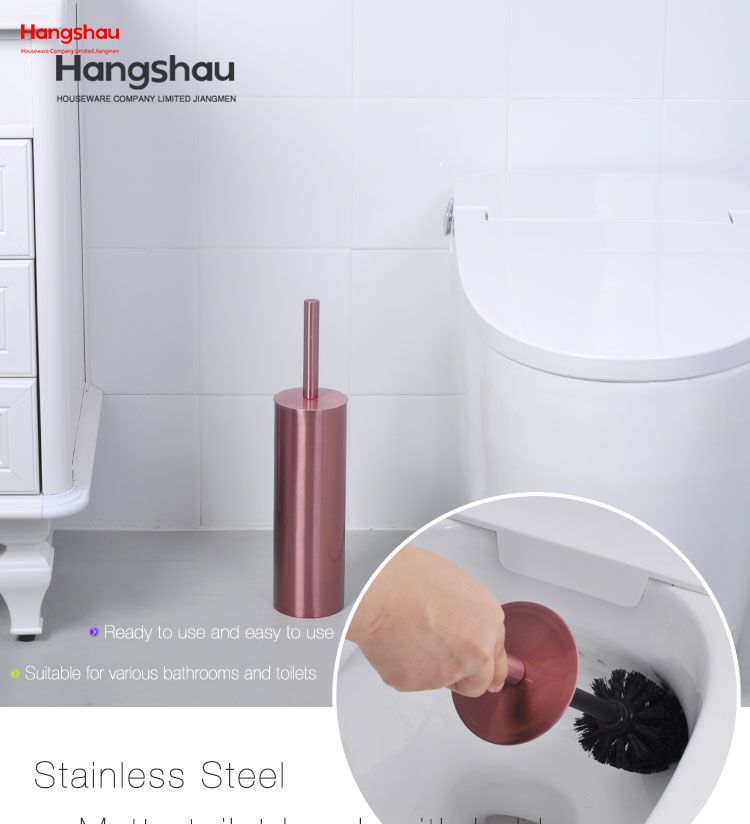 Escobilla de baño de metal con soporte
