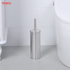 Escobilla de baño de pie de Metal con soporte, juego de limpieza de cepillo de plástico, inodoro de baño mate de acero inoxidable 