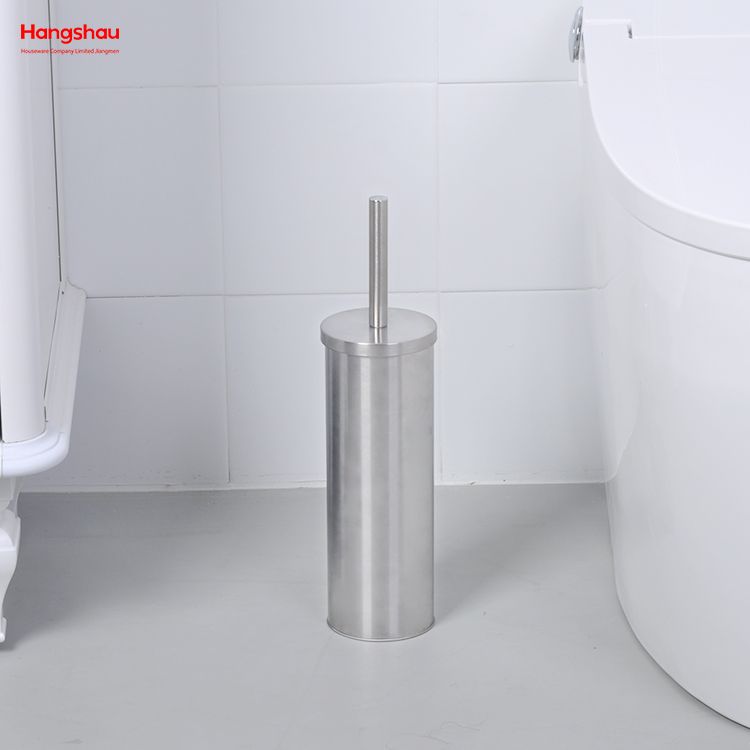Escobilla de baño de pie de Metal con soporte, juego de limpieza de cepillo de plástico, inodoro de baño mate de acero inoxidable 
