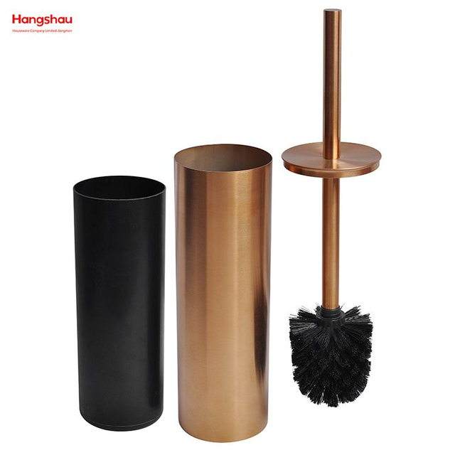 Soporte para escobilla de baño de acero inoxidable, color dorado rosa, soporte para escobilla de limpieza de inodoro mate, soporte para cepillo de limpieza de Wc