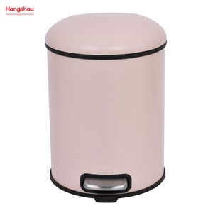 5L Bin de basura redonda de basura redonda de acero galvanizado para basura de la oficina de residuos de cocina puede colorido cubierta de polvo de pedal de pie de cierre silencioso