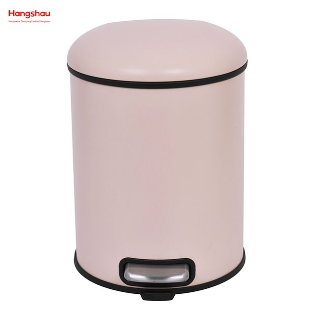 5L Bin de basura redonda de basura redonda de acero galvanizado para basura de la oficina de residuos de cocina puede colorido cubierta de polvo de pedal de pie de cierre silencioso