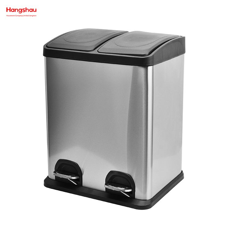30L Cafetería Clasificación Contenedores De Basura Cocina Clasificación De Basura Residuos Exterior Acero Inoxidable Protección Del Medio Ambiente Clasificación Bote De Basura