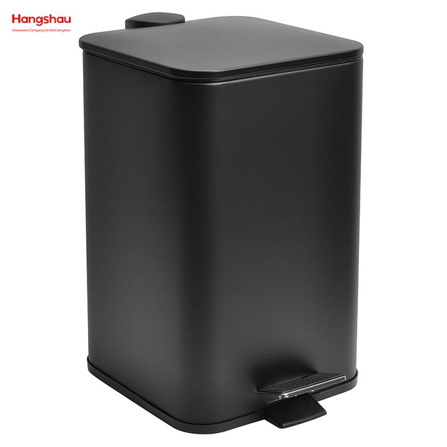 Cubo de basura decorativo moderno de 12L, cubo de basura con Pedal cuadrado para el hogar, cubo de basura mediano para baño