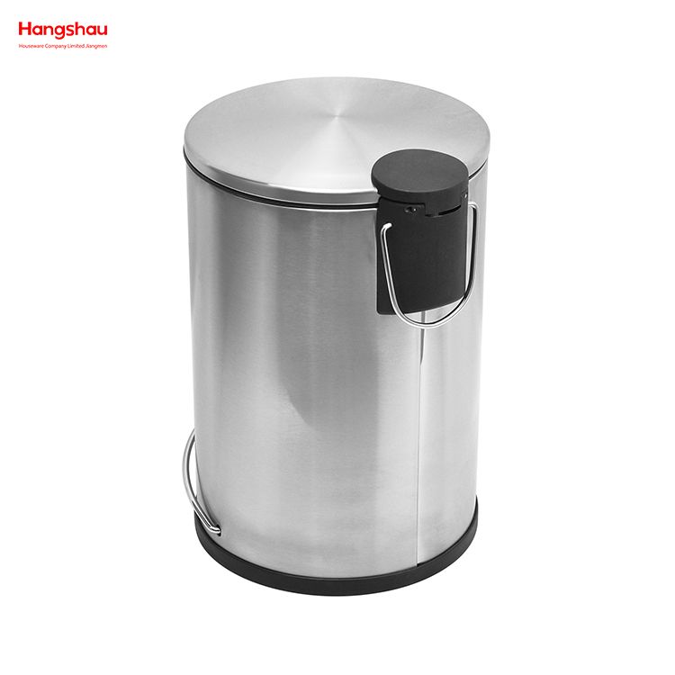 Bote de basura de metal para baño con diseño de patente de 7L Contenedor de basura de cocina de alimentos de acero inoxidable de alta calidad con pedal Bote de basura Contenedores de polvo Contenedor de basura con pedal para el hogar para bote de basura interior Pedal 