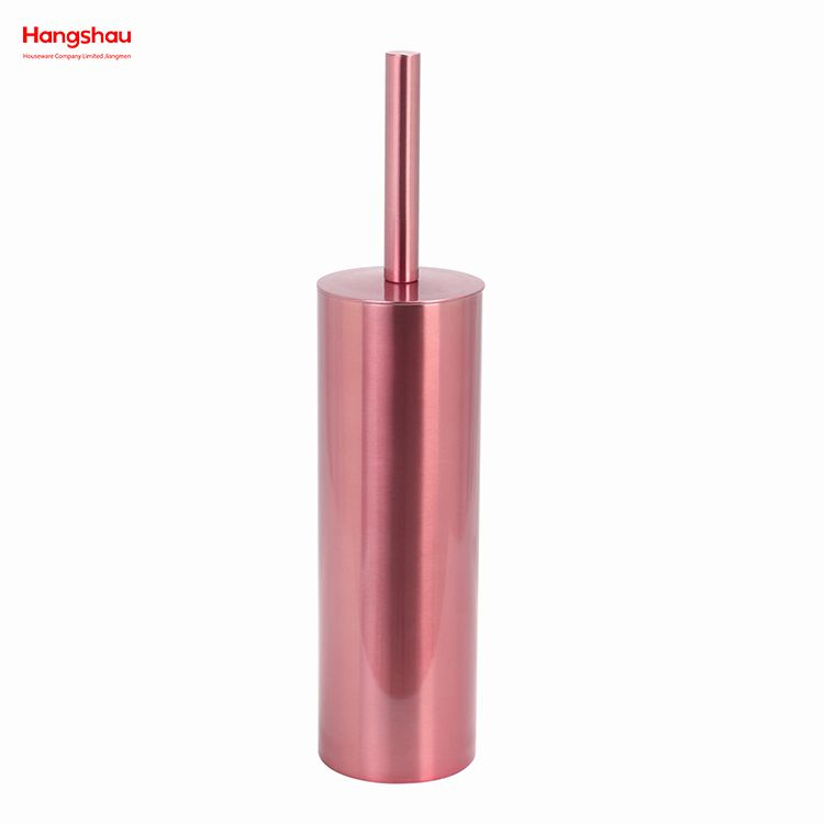 Escobilla de baño de pie de acero inoxidable barnizado brillante, inodoro de baño de Metal con soporte, juego de limpieza de cepillo de plástico 