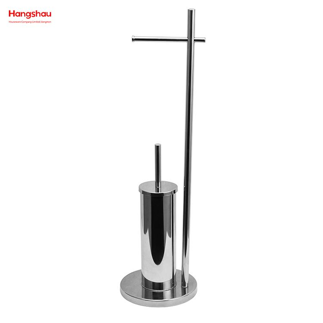 Escobilla de baño y soporte de papel de acero inoxidable, pulido de espejo, soporte de escobilla de baño de Metal de pie 